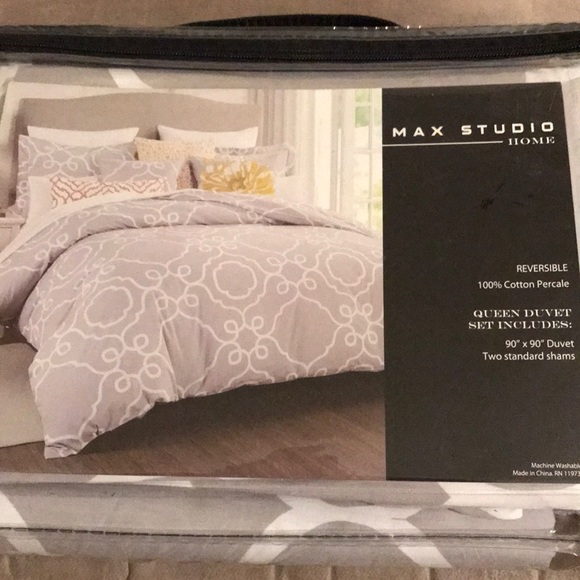 Max Studio Bedding Queen Duvet Set Nwot Poshmark